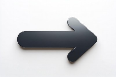 Black 3D Arrow on White