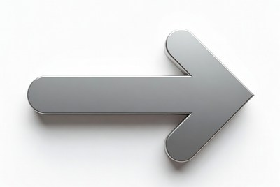 3D Gray Arrow on White