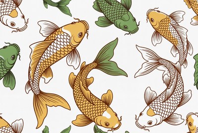 Colorful Koi Fish Pattern Illustration