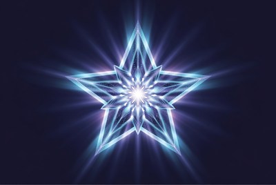 Glowing Blue Star on Dark Background