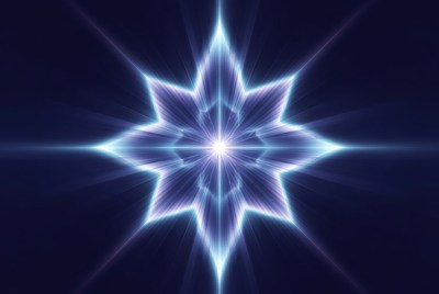 Glowing Blue Neon Star