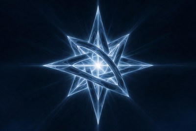 Glowing Blue Star of David