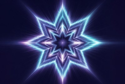 Glowing Neon Blue Star