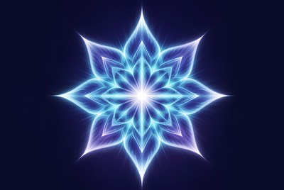 Glowing Blue Lotus Flower