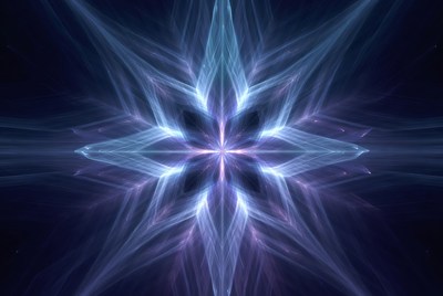 Glowing Blue Starburst Fractal