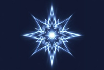 Glowing Blue Star on Dark Background