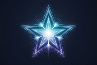 Glowing Blue Neon Star