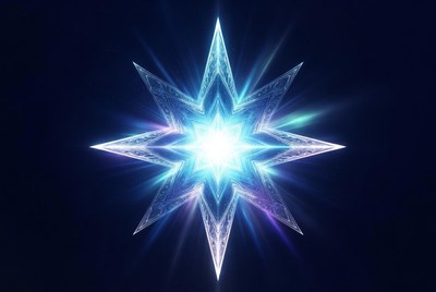 Glowing Blue Starburst on Dark Background