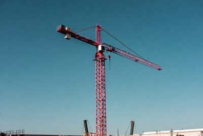 Red Tower Crane Construction Site
