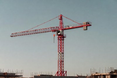 Red Tower Crane Construction Site