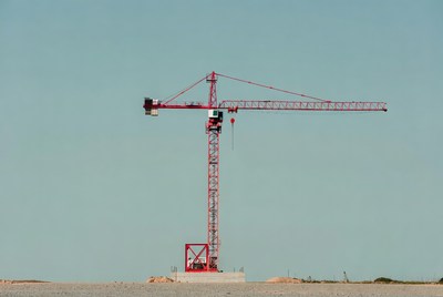Red Tower Crane Construction Site
