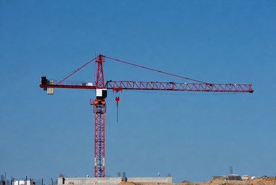 Red Tower Crane Construction Site