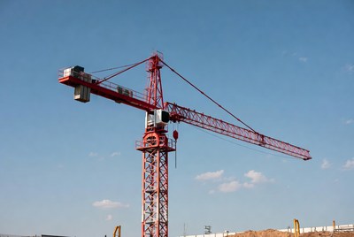Red Tower Crane Construction Site