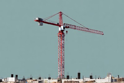 Red Tower Crane Construction Site