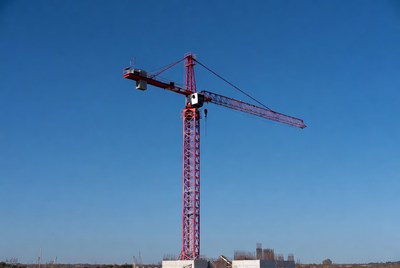 Red Tower Crane Construction Site