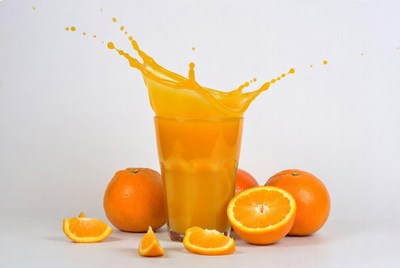 Orange Juice Glass with Splash