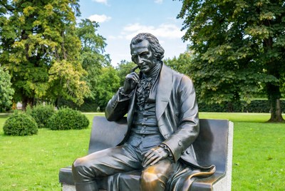 Bronze Schiller Statue on Park Bench