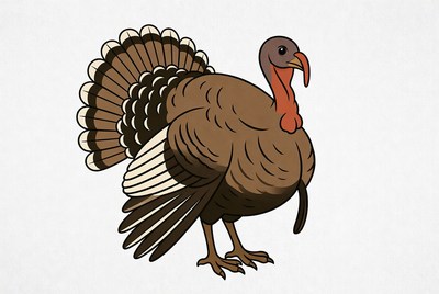 Cartoon Turkey Standing Isolated