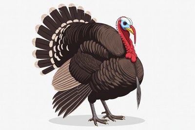Cartoon Turkey Standing Isolated