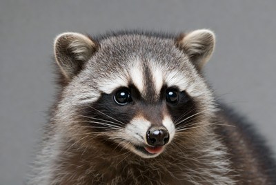 Close-up raccoon face