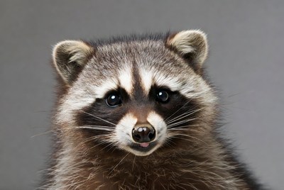Closeup of cute raccoon face