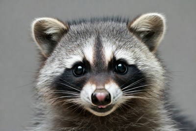 Close-up raccoon face