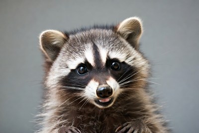 Cute raccoon with tongue out