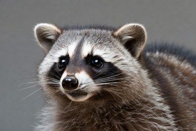 Raccoon with black face mask