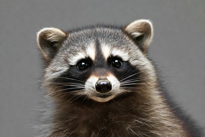 Cute raccoon with masked face