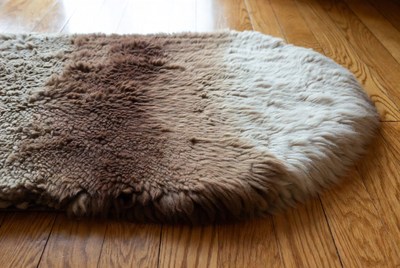 Brown-White Gradient Sheepskin Rug