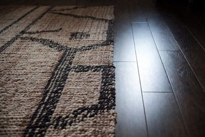 Berber rug on hardwood floor