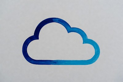 Blue Cloud Outline Clipart