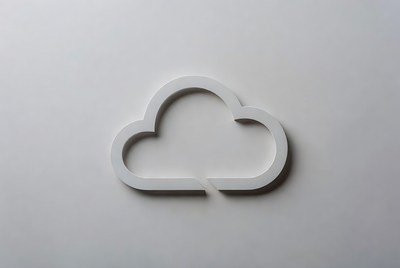 White 3D Cloud Icon
