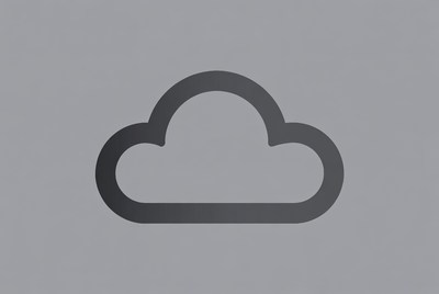 Black Cloud Icon on Gray Background
