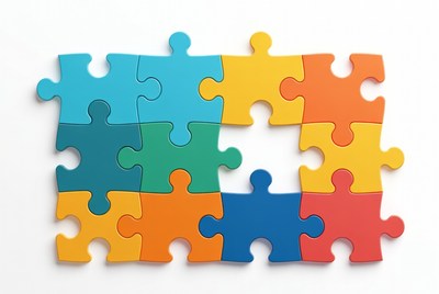 Colorful Jigsaw Puzzle Pieces