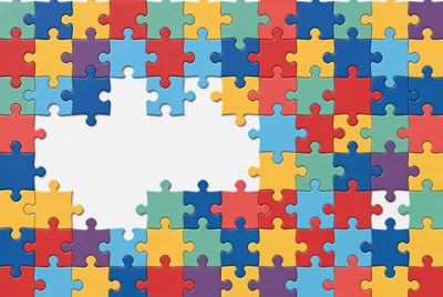 Colorful Jigsaw Puzzle Missing Piece
