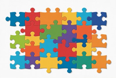 Colorful Jigsaw Puzzle Pieces Illustration