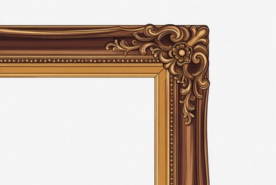 Ornate Gold Picture Frame Illustration