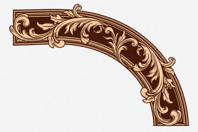 Ornate Golden Curved Corner Border