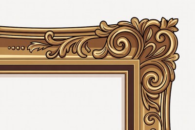 Ornate Gold Picture Frame Illustration