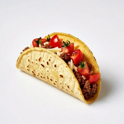 Beef Taco with Tomatoes and Cheese