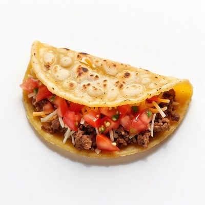 Beef Taco with Tomatoes and Cheese