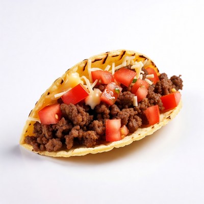 Beef Taco with Cheese and Tomatoes