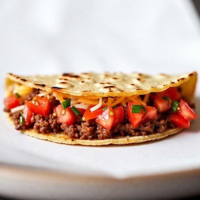 Beef Taco with Tomatoes and Cheese