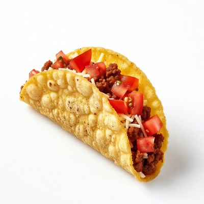 Crunchy beef taco with tomatoes