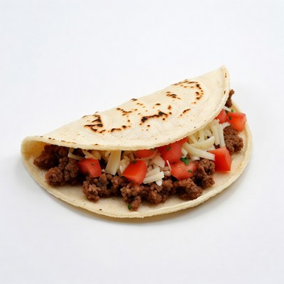 Beef Taco with Tomatoes and Cheese