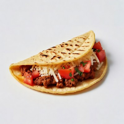Beef Taco with Cheese and Tomatoes