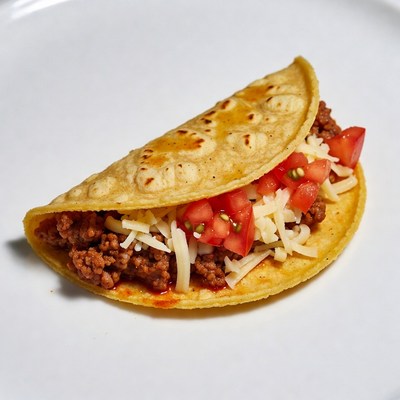 Beef Taco with Cheese and Tomatoes