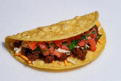 Beef Taco with Lettuce and Tomatoes