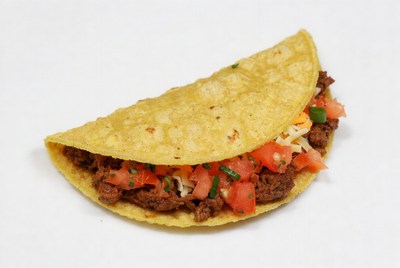 Beef Taco with Lettuce and Tomatoes